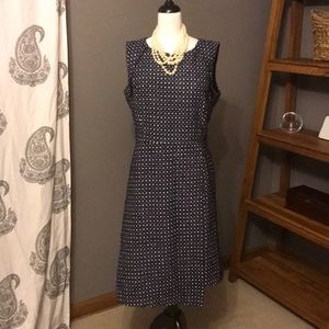 NWT Banana Republic sz 14 navy & black tweed dress
